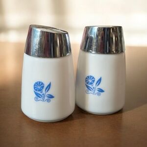 Elegant White and Blue Floral Salt and Pepper Shakers